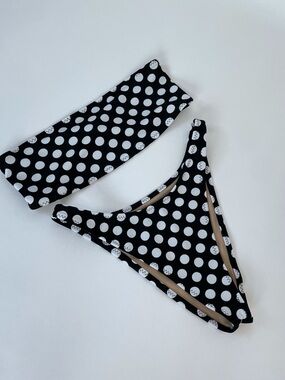 Black & White Polka Dot Bikini Set